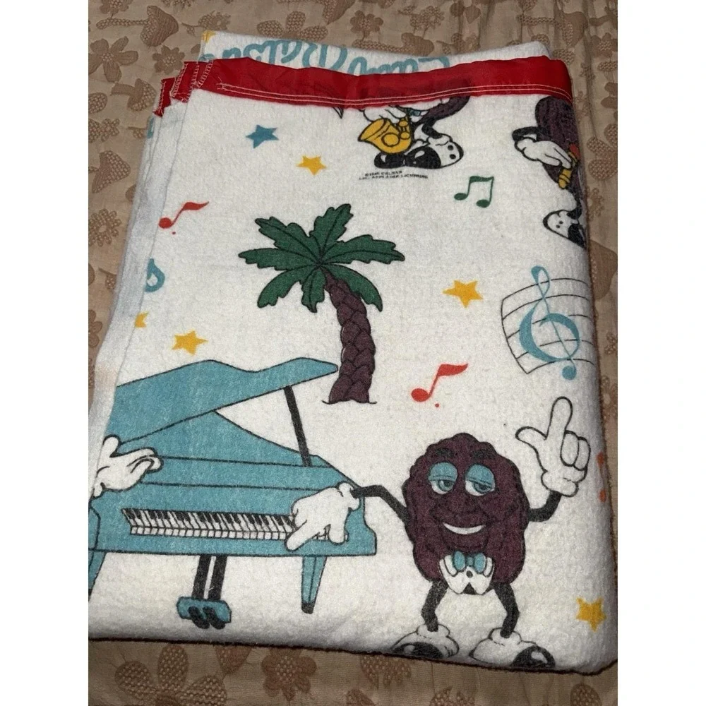 Vintage The California‎ Raisins Blanket 72x90 Twin Or Full 1988 Calrab Retro